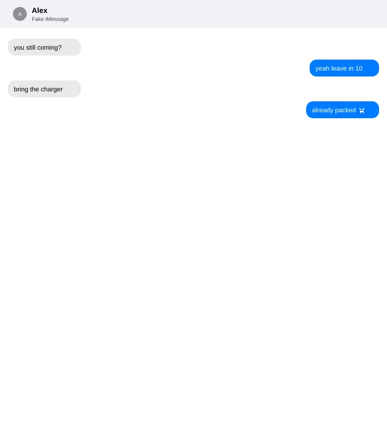 Fake iMessage Generator example 1