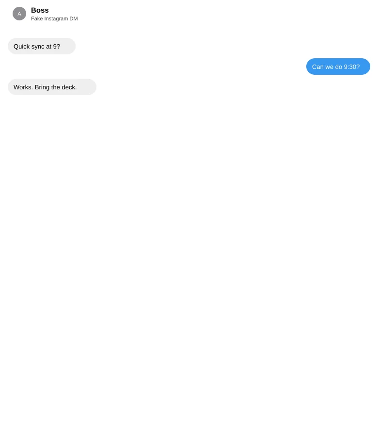 Fake Instagram DM Generator example 2