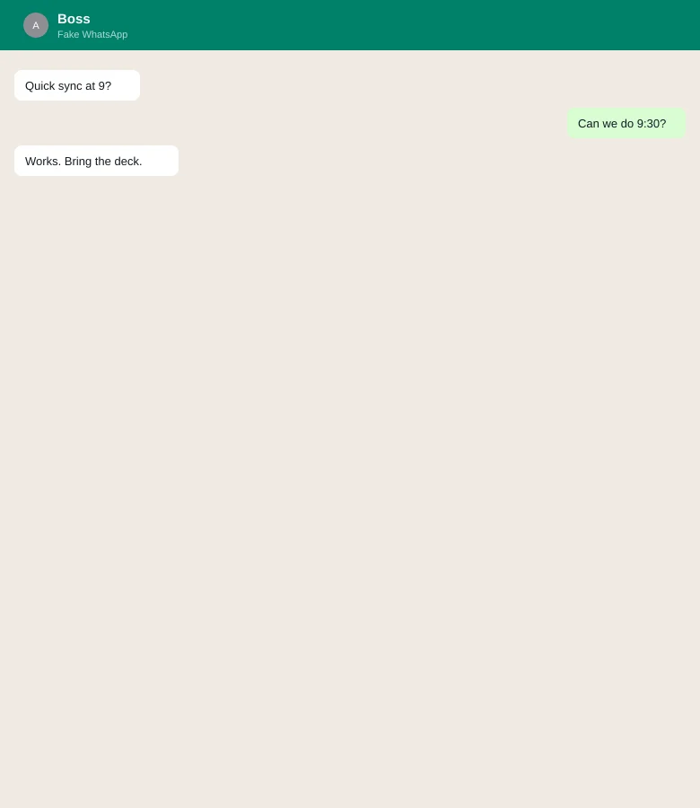 Fake WhatsApp Chat Generator example 2