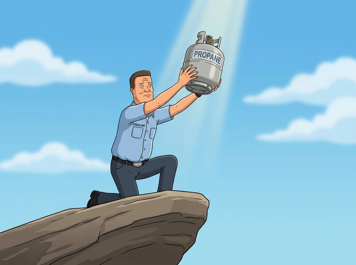 Lion King Simba presentation meme example with Hank Hill presenting a propane tank