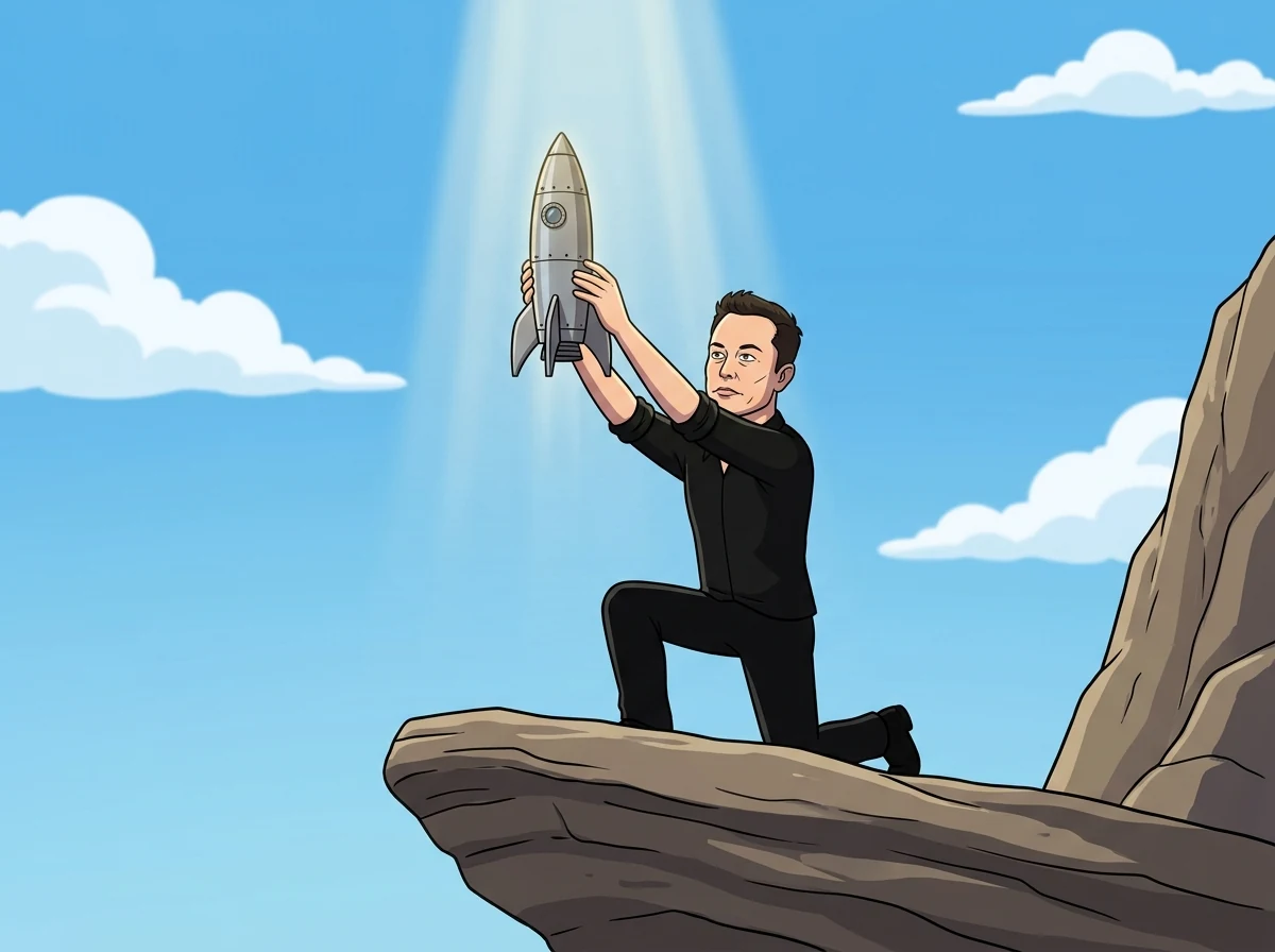 Lion King Simba presentation meme example with Elon Musk presenting a space rocket
